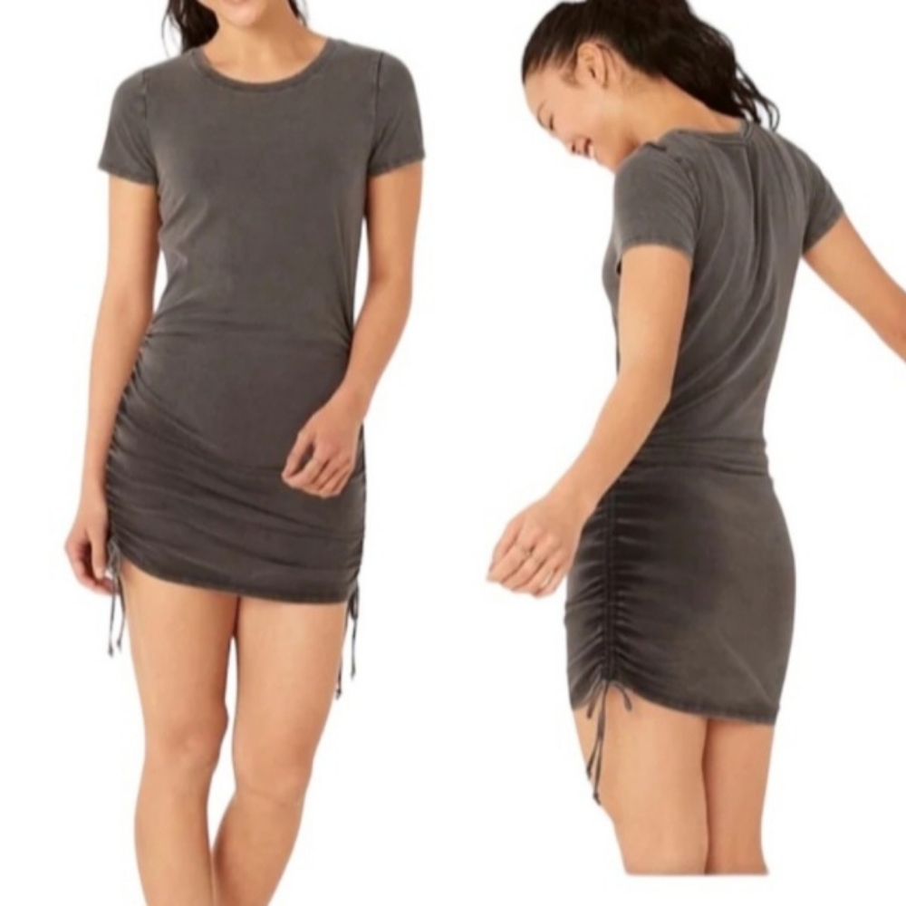PINK Victoria's Secret Dark Heather Grey Ruched Side Midi To Mini Dress- NWOT